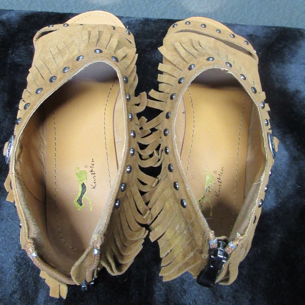 Boho Fringe Open Toe Sandal Size 9 - image 5